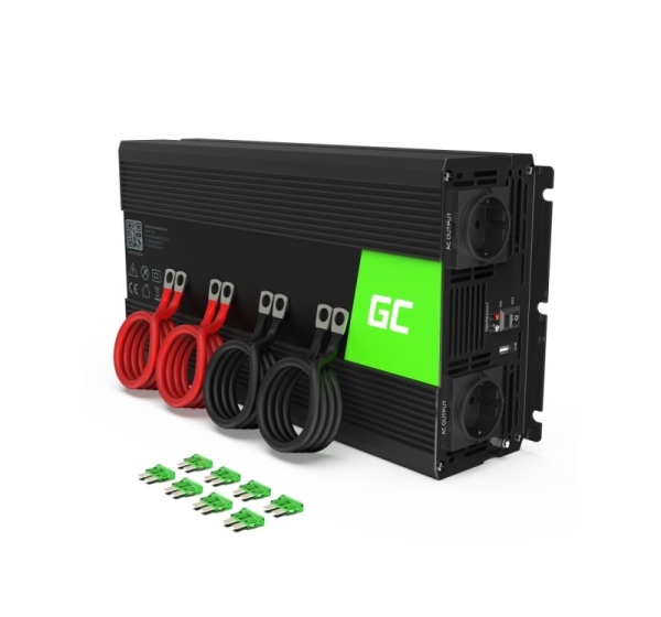 Green Cell INV12 power adapter/inverter Auto 3000 W Black