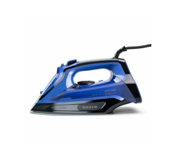 Taurus Quios 3000 Dry & Steam iron Ceramic soleplate 3000 W Black, Blue
