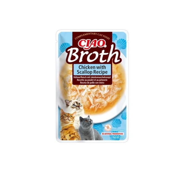 INABA Ciao Broth Chicken & Scallop - cat treats - 40g