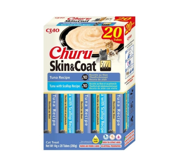 INABA Churu Skin&Coat Tuna recipe - cat treats - 20x14g