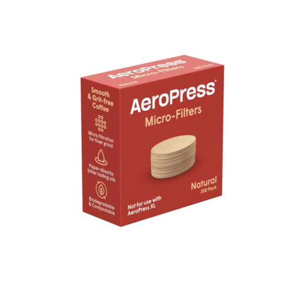 Aeropress paper coffee filters, natural, 200 pieces