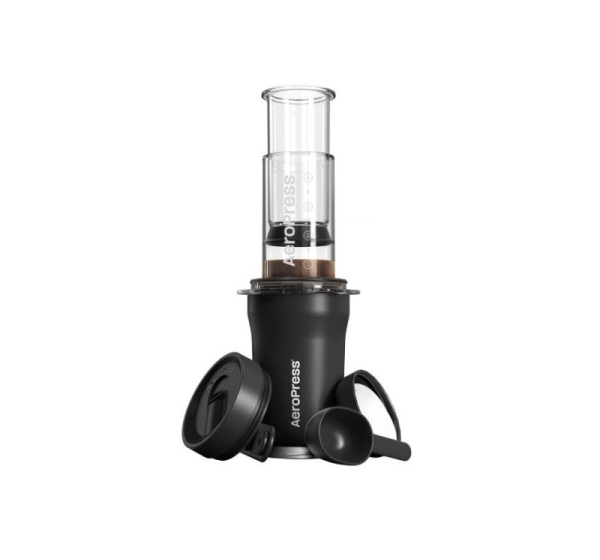 Go Plus coffee maker with black AeroPress thermal mug