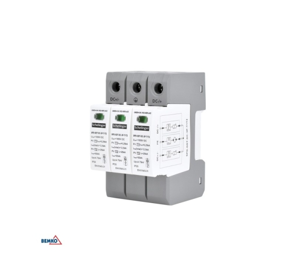 Ogranicznik przepięć 3P 8kA DC 1200V KLASY T1T2 SCHELINGER