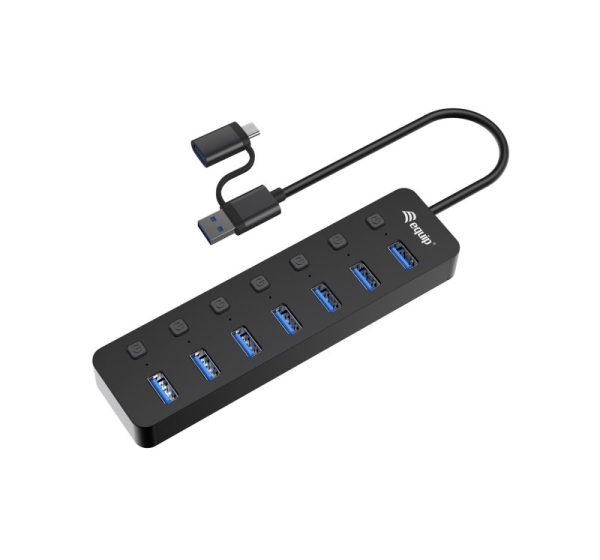 Equip 7-Port USB 3.2 Gen 1 Hub with Power Adapter