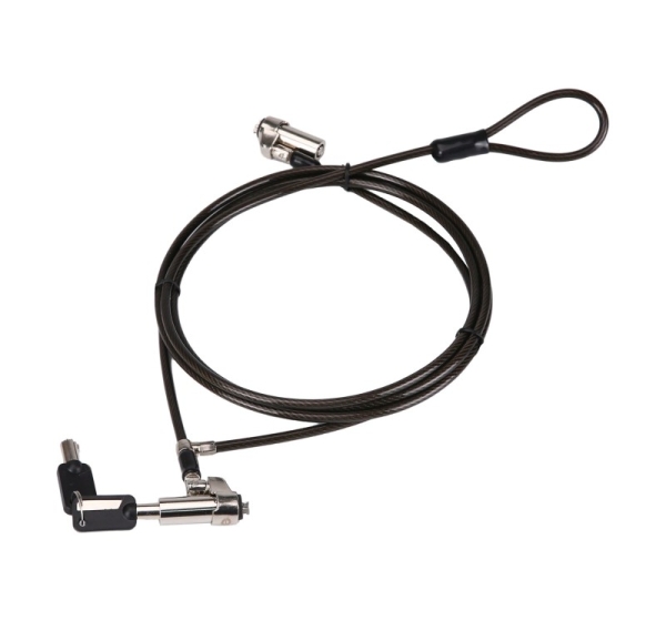 Conceptronic CUSTODIO02BNTM Keyed Dual Head Laptop Lock, Nano Lock Slot, Master Keyed Compatible, 1.8m