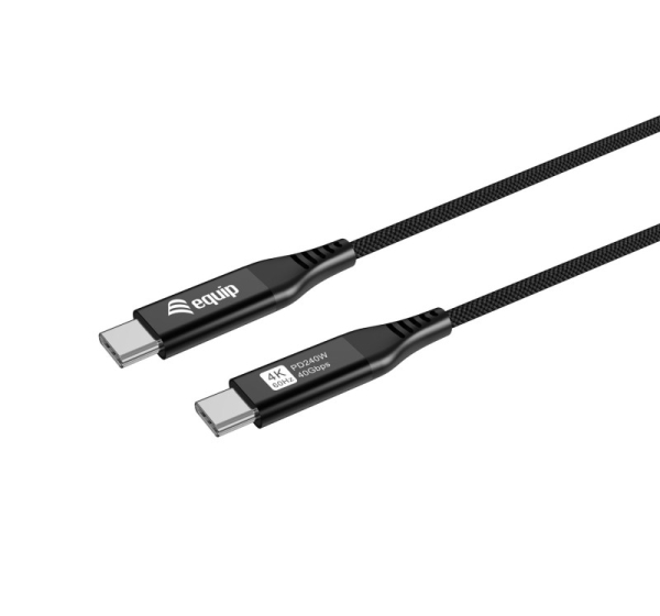 Equip USB 4 Ultra Slim C to C Cable, 1.2m, PD240W, 4K/60Hz, 40Gbps, Black