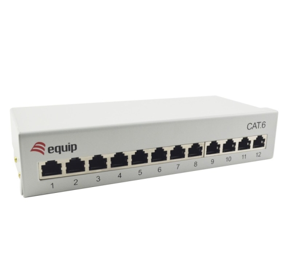 Equip 12-Port Cat.6 Desktop Patch Panel , Light Grey