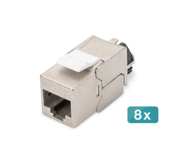 Digitus CAT 6A Keystone module, shielded with intelligent cable manager - 8 pcs.