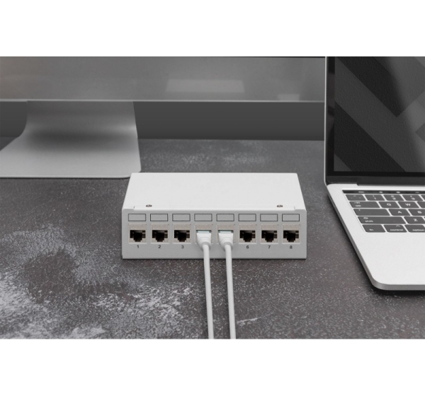 Digitus CAT 6A Keystone module, shielded, tool-free mounting connection - 8 pcs.