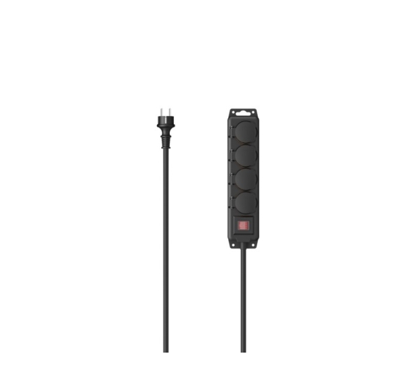 Hama 00223064 power extension 4 m 4 AC outlet(s) Outdoor Black