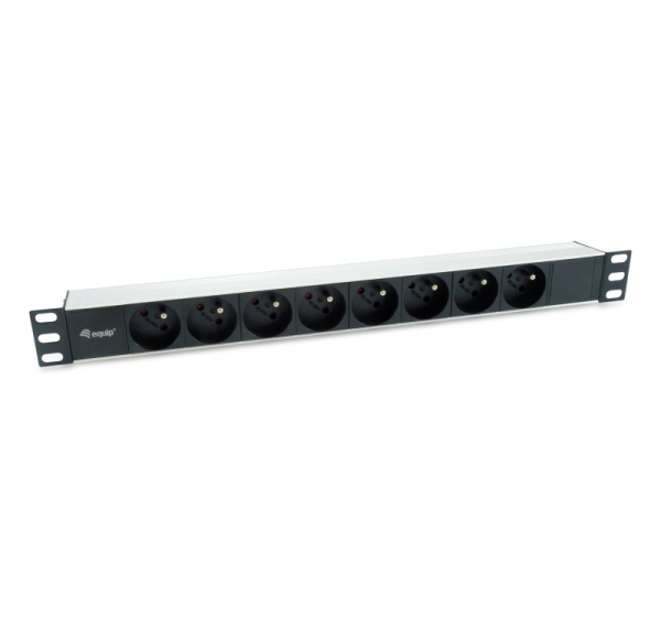 Equip 333313 power distribution unit (PDU) 8 AC outlet(s) 1U Black, Silver