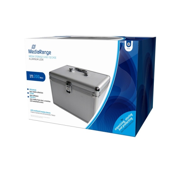 MediaRange BOX75 optical disc case Box case 200 discs Silver