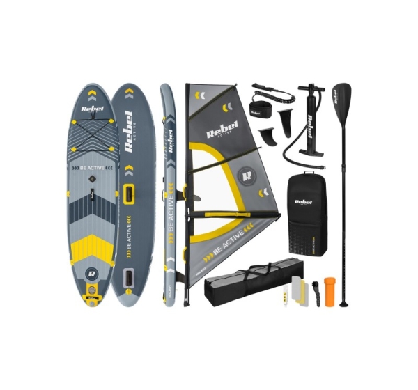 Deska REBEL ACTIVE SUP, windsurfing, pompowana, zestaw, 305x76x15