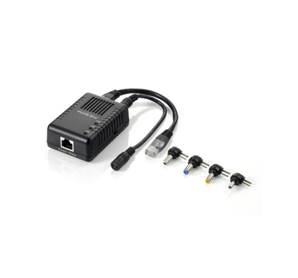 LevelOne Fast Ethernet PoE Splitter, 802.3af PoE, 5-12V DC Output