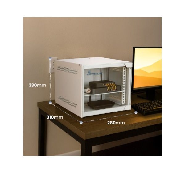 Extralink LITE 6U 10 280X310 WALL-MOUNTED RACKMOUNT CABINET GRAY