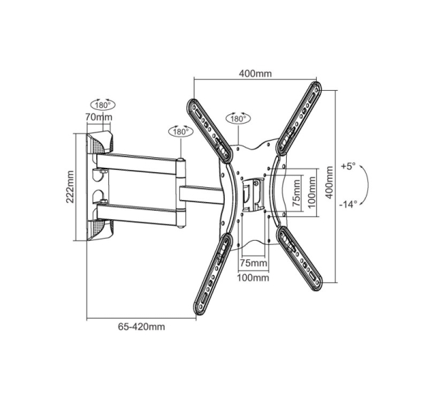 Equip 650407 23"-55" Articulating TV Wall Mount Bracket