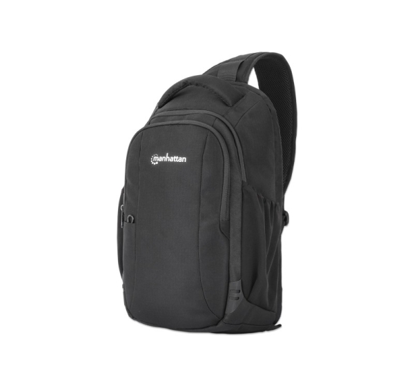 Manhattan Amsterdam Sling Backpack 13.3", Anti Theft, Black, Top Load Backpack, Carrier with Single Shoulder Strap for Notebooks and Tablets up to 13.3", Premium Padding, Front and Multiple Interior Pockets, Water-Resistant, Three Year Warranty