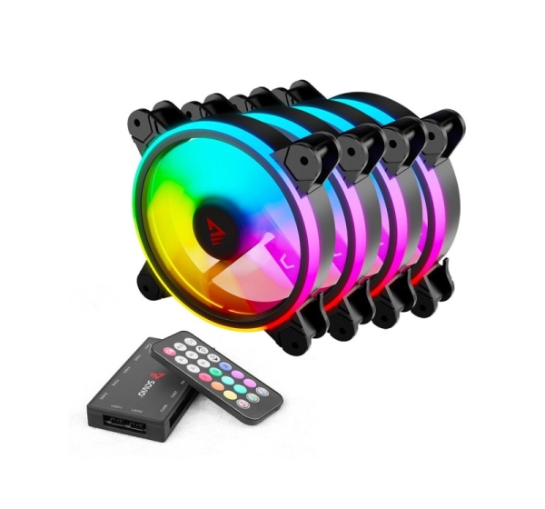 SAVIO FAN-01 4-pack 120mm ARGB fan including controller and remote control