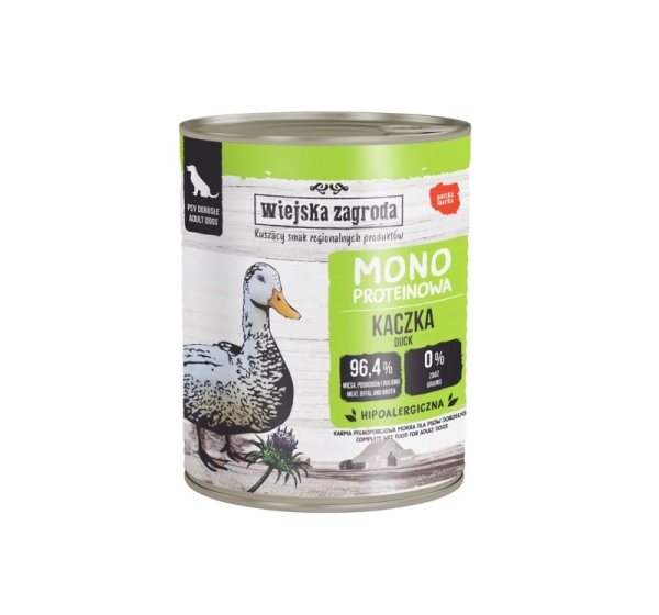 WIEJSKA ZAGRODA Mono Duck - wet dog food - 800g