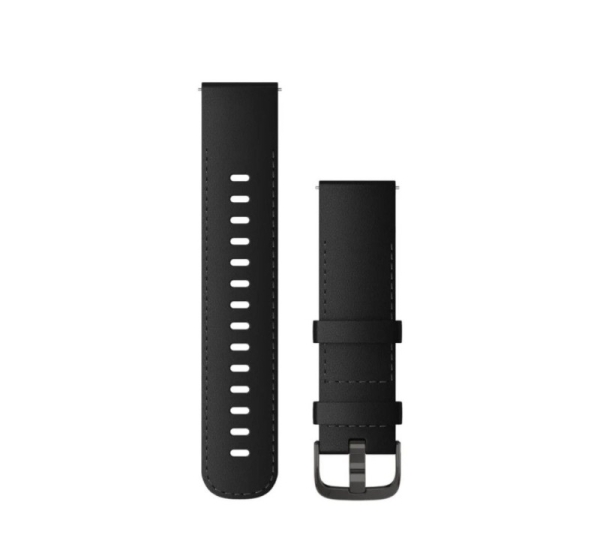 Garmin Quick Release Bands (22 mm) Black Leather with Brushed Slate Hardware