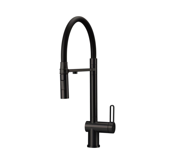 Kitchen faucet with filter connection & flex spout