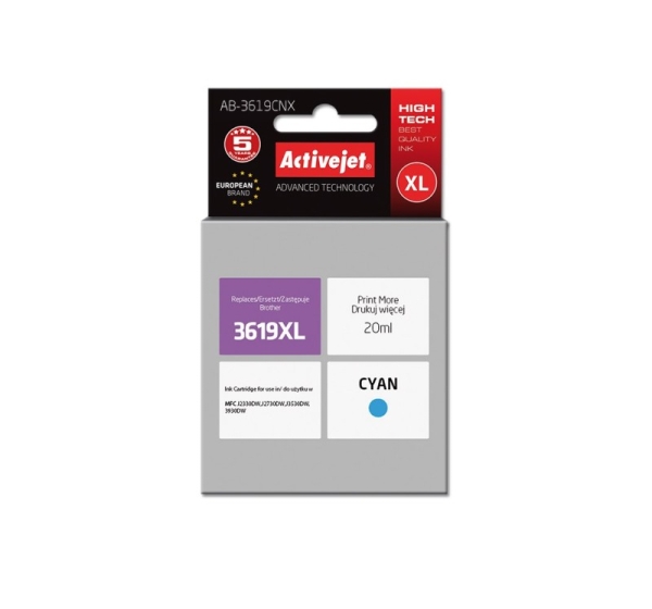 Activejet AB-3619CNX ink (replacement for Brother LC3619C XL; Supreme; 20 ml; cyan)
