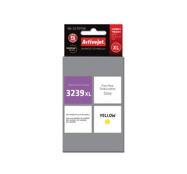 Activejet AB-3239YNX ink (replacement for Brother LC3239XLY; Supreme; 50 ml; yellow)
