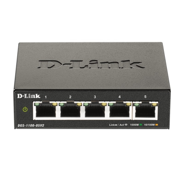 D-Link | Smart Managed Switch | DGS-1100-05V2/E | Managed L2 | Rackmountable | Gigabit Ethernet (copper) ports quantity 5