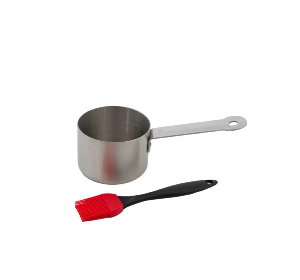 Barbecook | Stainless steel saucepot with brush, 10.5 x 7.5 x 23 cm | BC-ACC-7211