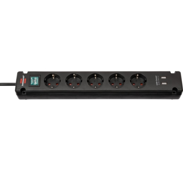 Brennenstuhl Bremounta power extension 3 m 5 AC outlet(s) Indoor Black