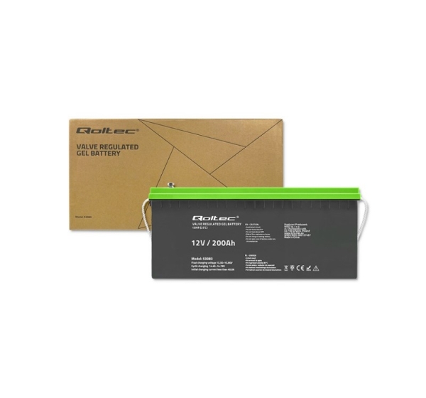 Qoltec 53083 Gel battery | 12V | 200AH