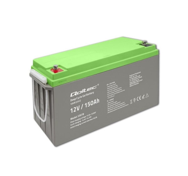 Qoltec Akumulator żelowy Deep Cycle | 12V | 150Ah | 44.5kg