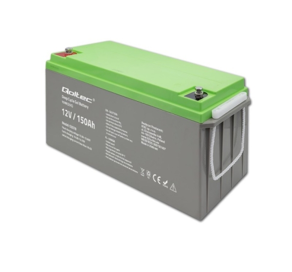 Qoltec ® Гелевый аккумулятор глубокого цикла 12V 150Ah 44.5kg