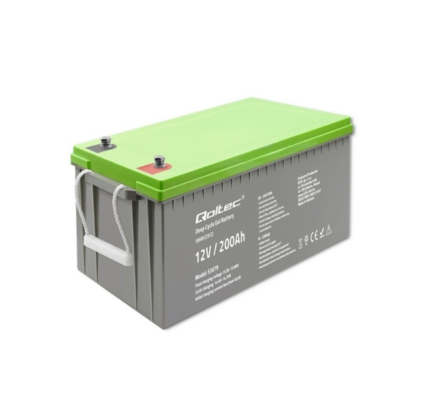 Qoltec 53079 Deep Cycle Gel battery | 12V | 200Ah | 62.5kg