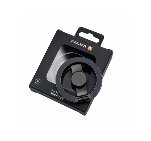 Evelatus Magnetic Phone Metal Ring Holder Black