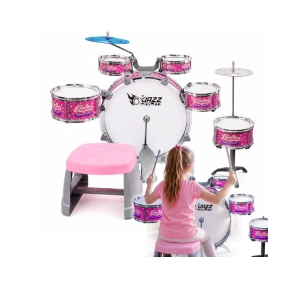 SUPRIMO K-DRUMS 3 różowa perkusja dla dzieci zesta