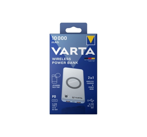 Varta 57913 Lithium Polymer (LiPo) 10000 mAh Wireless charging White