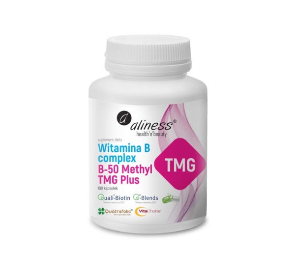 ALINESS Witamina B Complex B-50 Methyl TMG PLUS – dietary supplement – 100 capsules