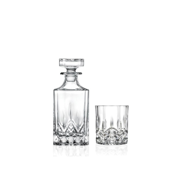 WHISKEY GLASSES AND GARAFE SET 6 PCS. OP