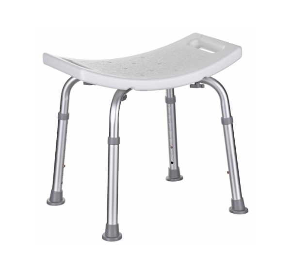 Rectangular shower stool with height adjustment