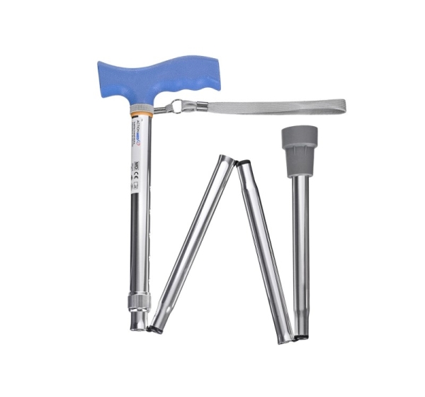 Folding walking stick ACTIONMED silver