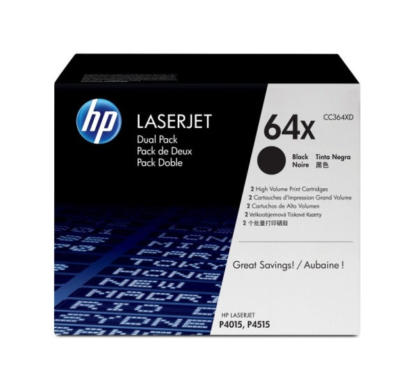 HP 64X 2-pack High Yield Black Original LaserJet Toner Cartridges