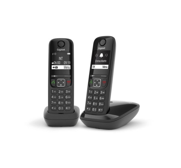 Gigaset AS690 Duo Analog/DECT telephone Caller ID Black