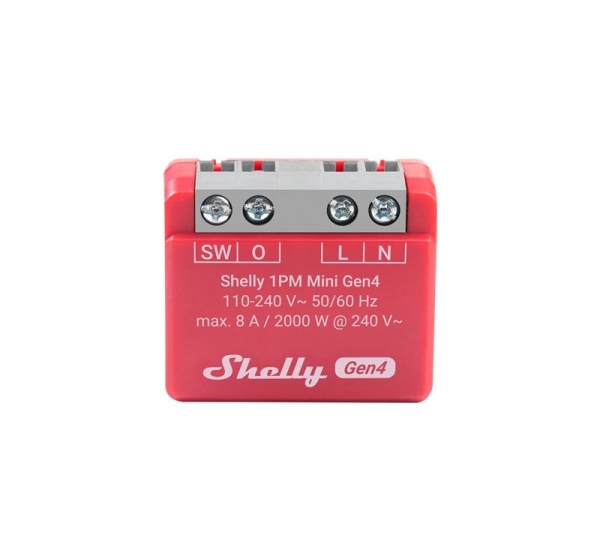 Shelly 1PM Mini Gen4 Smart switch Red