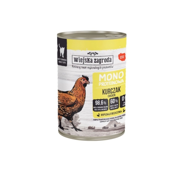 WIEJSKA ZAGRODA Chicken Mono - wet cat food - 400g