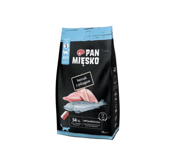 PAN MIĘSKO Chicken with trout S - dry cat food - 1,6kg