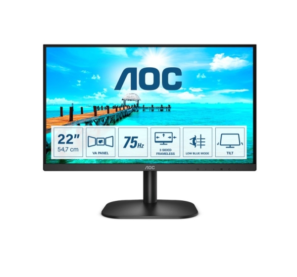 AOC B2 22B2H computer monitor 54.6 cm (21.5") 1920 x 1080 pixels Full HD LED Black