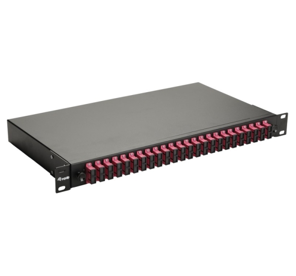 Equip 24-Port Fiber Optic Splice Box, SC Duplex, OM4, 1U, Equipped, Blac