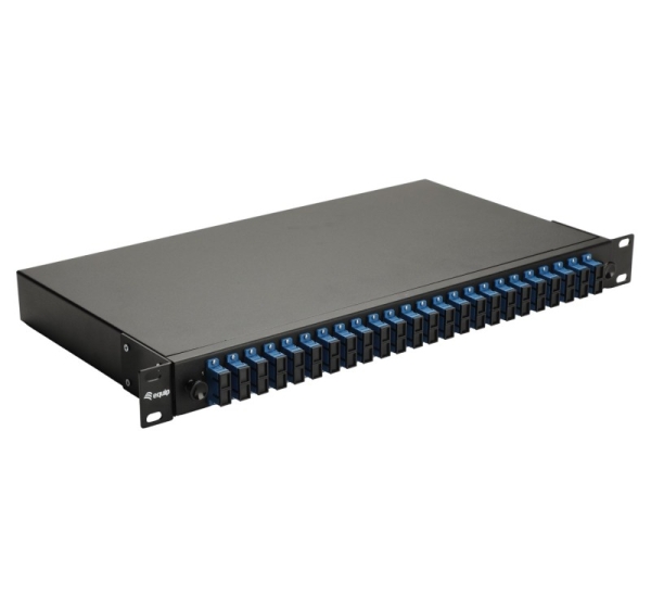 Equip 24-Port Fiber Optic Splice Box, SC Duplex, OS2, 1U, Equipped, Black