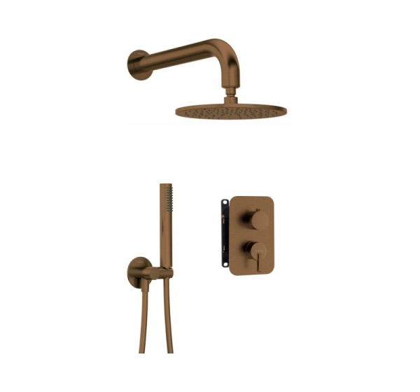 Concealed shower set with mixing box and head